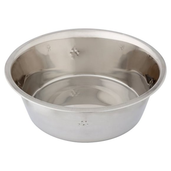 Stainless Steel Dog Bowl with Paws, X-Large - Picture 1 of 2